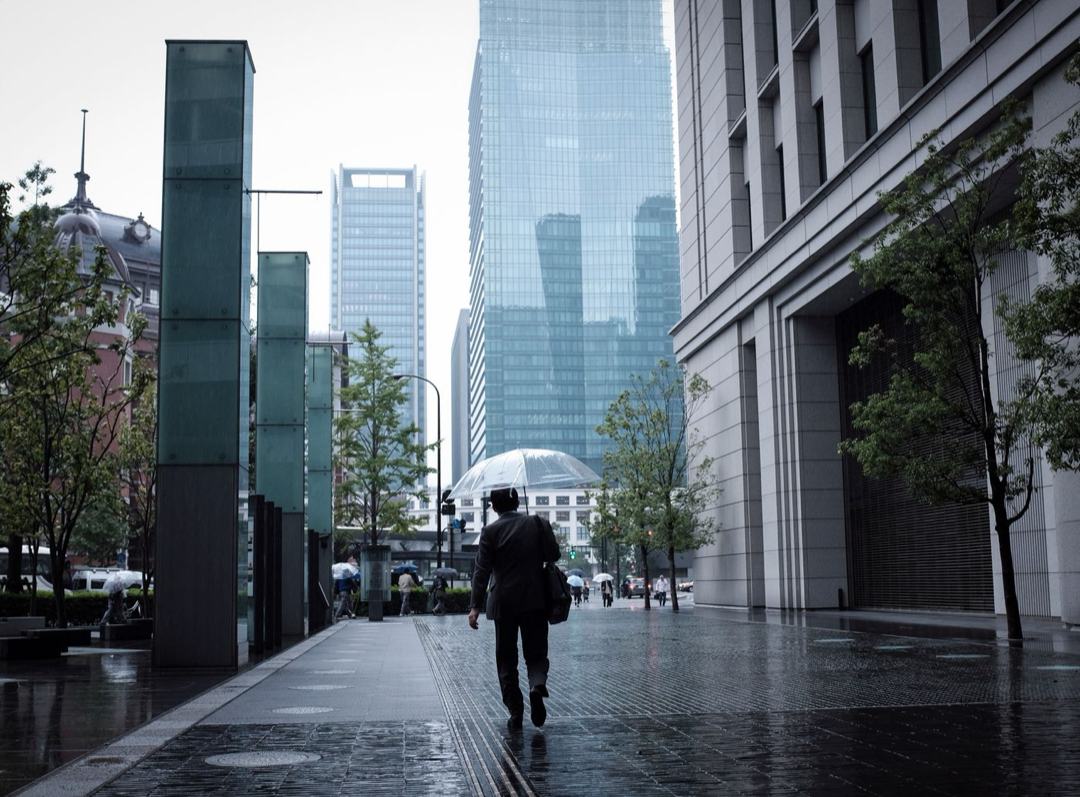 Walking in rainy Tokyo. Even a short walk feels different in wet weather.